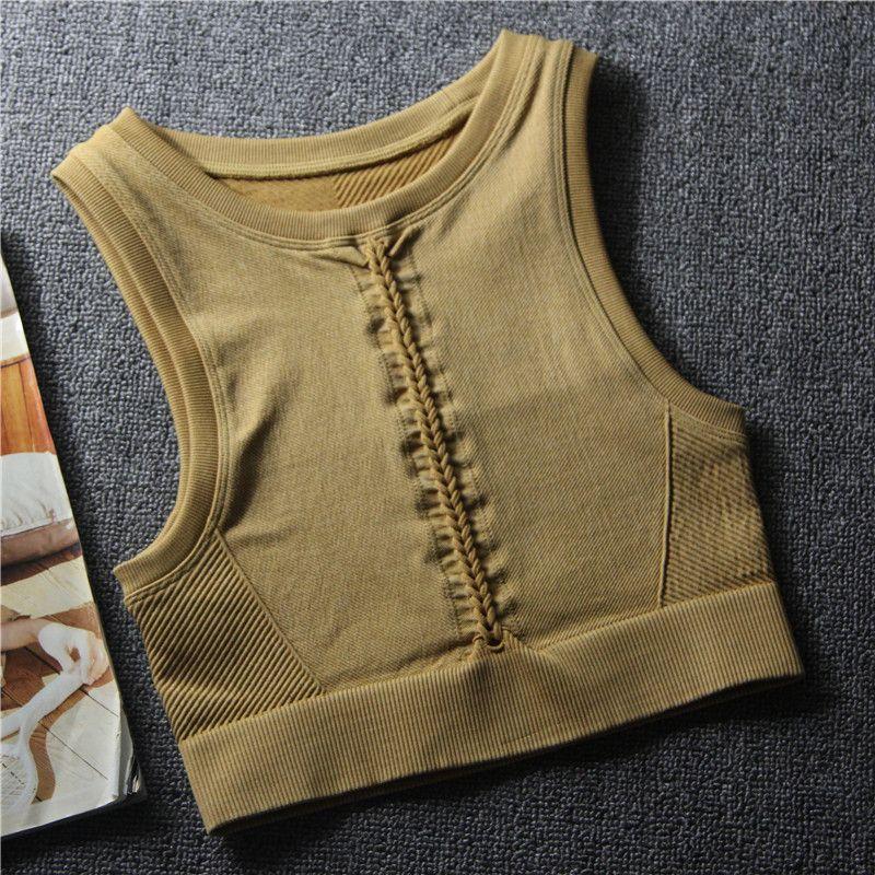 

European and American Orders! Fashion Denim Retro Sleeveless Vest Workout Clothes Women s Breathable Quick-Drying Sports Fall and Winter Yoga Jacket Denim Yellow XXS