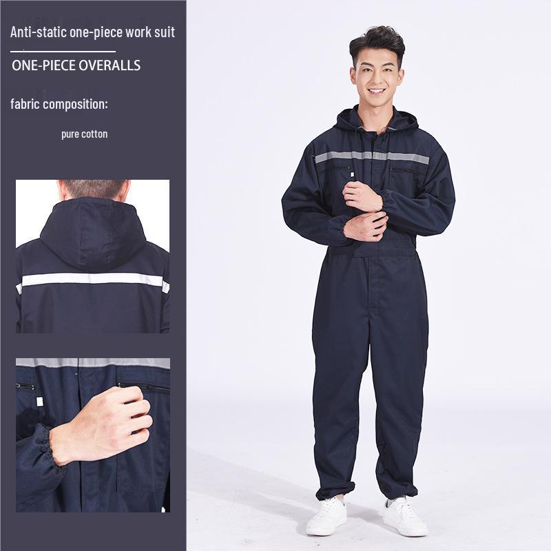 Pure Cotton Dustproof Mechanic Jumpsuit - Auto Repair, Farming, Spray Paint, Labor Protection One-Piece Suit