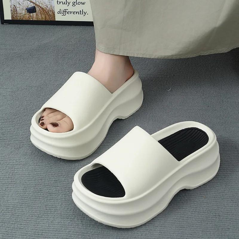 Fashion Rimocy New Chunky Platform Slippers Women Summer 2025 Fashion Thick Bottom Eva Sandals Woman Lightweight Non Slip Beach Slides