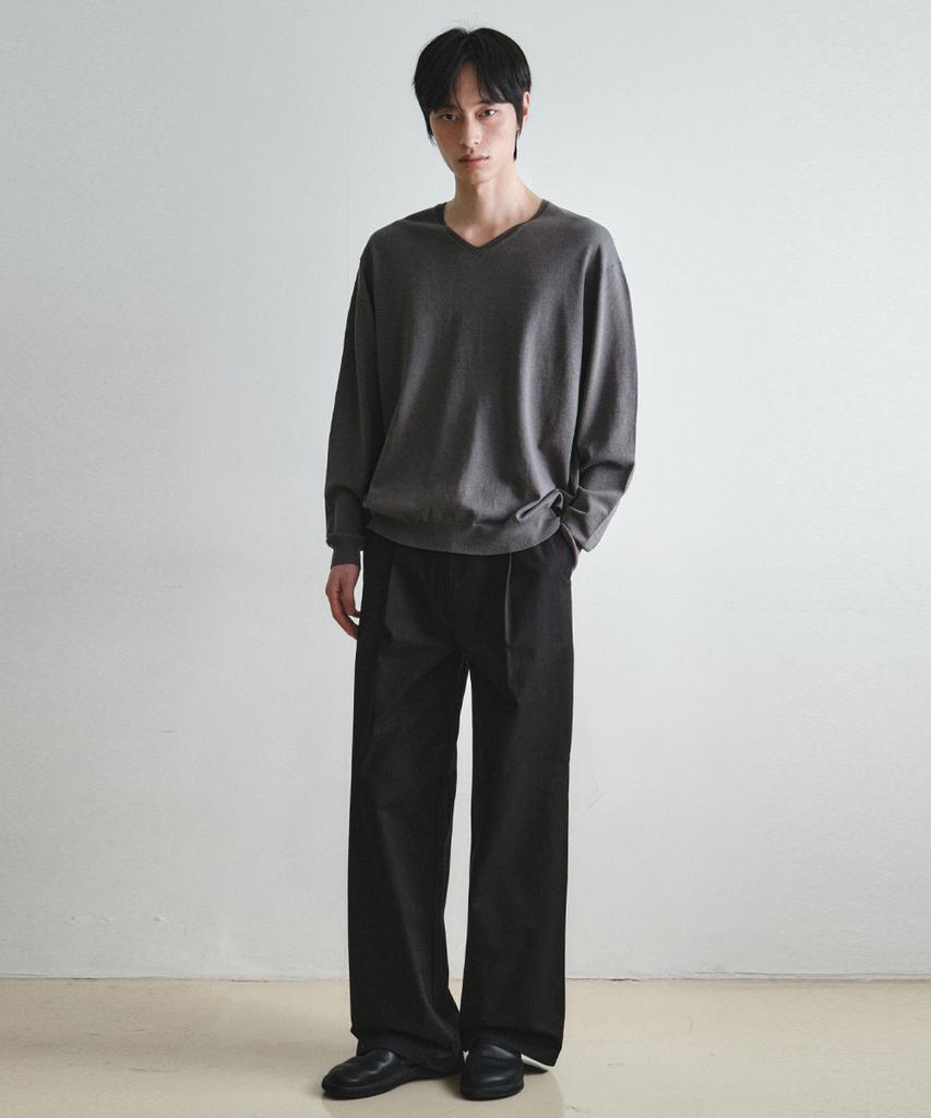 Wednesday Oasis Washable Minimal V-Neck Knit_Brown(Wc26-Kn20)