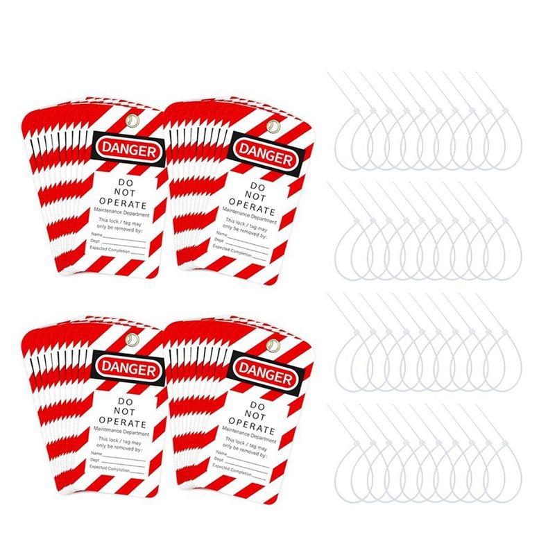 Premium-Lockout Tagout Tags, 3 X 5.75-Inch, 240 Danger Do Not Operate Tags With 240 Zip Ties, Tear & Water Resistant Loto Tags