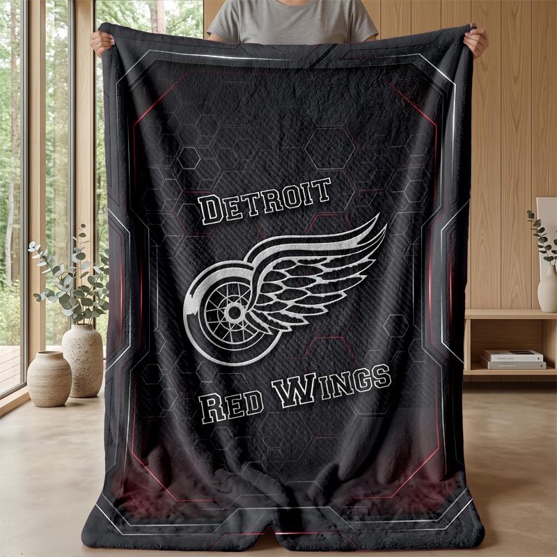 Coperta in Flanella e Pile Detroit Red Wings Coperta Calda e Accogliente per Divano Letto Viaggio Uso in Tutte le Stagioni