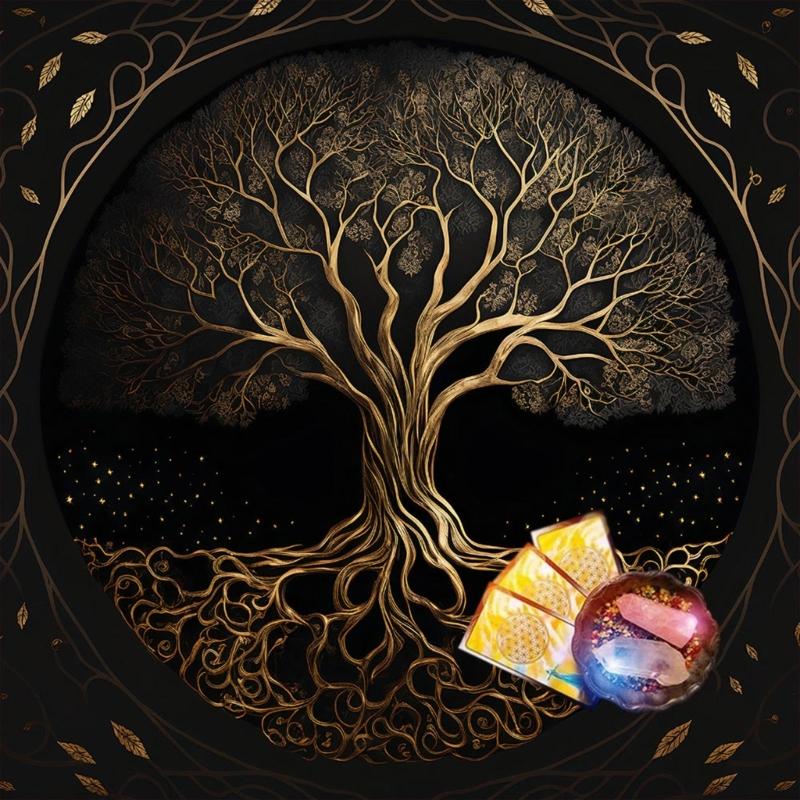 Altar Cloth Life Tree Altar Tapestry Tablecloth Tarot Mat Tarot Card Cloth Witchcraft Tablecloth Linen Table Cover