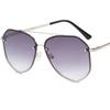 Fashion Sunglasses Double Beam Sun Glasses Anti-UV Spectacles Alloy Frame Eyeglasses Personality Gradient Lens Ornamental