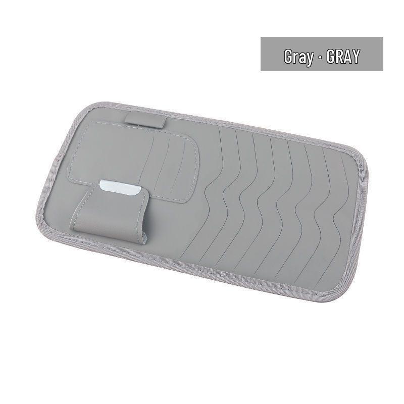 High-End Car Sun Visor CD & Glasses Holder with Ticket and Card Storage