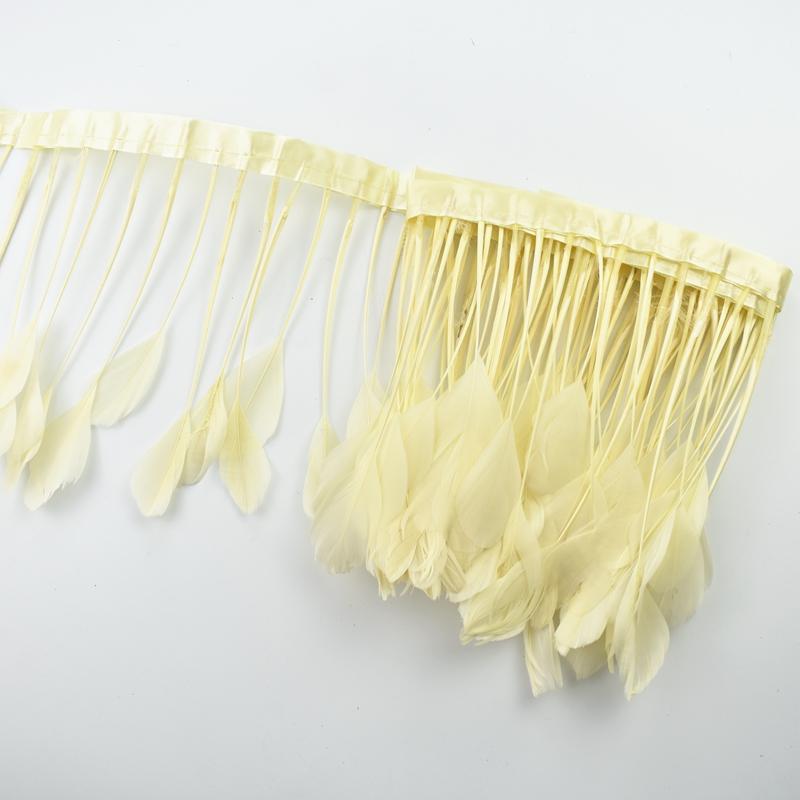 2Yards Dyed Stripped Coque Goose Feathers Trims Feather Trim White Feathers For Crafts Ribbon Wedding Feathers Decoration Plumas