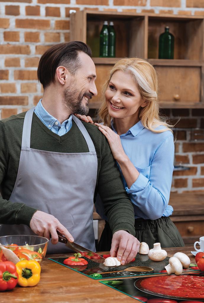 SZKLANA PŁYTA OCHRONNA NA KUCHENKĘ 90x52 JEDZENIE