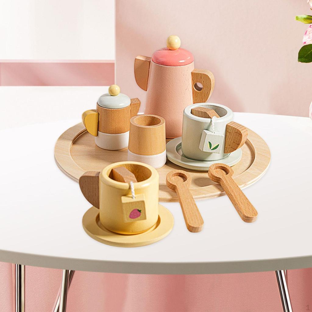 Pretend Play Playset Baby Toys Set Life Skills Simulation Role Afternoon Tea Montessori for