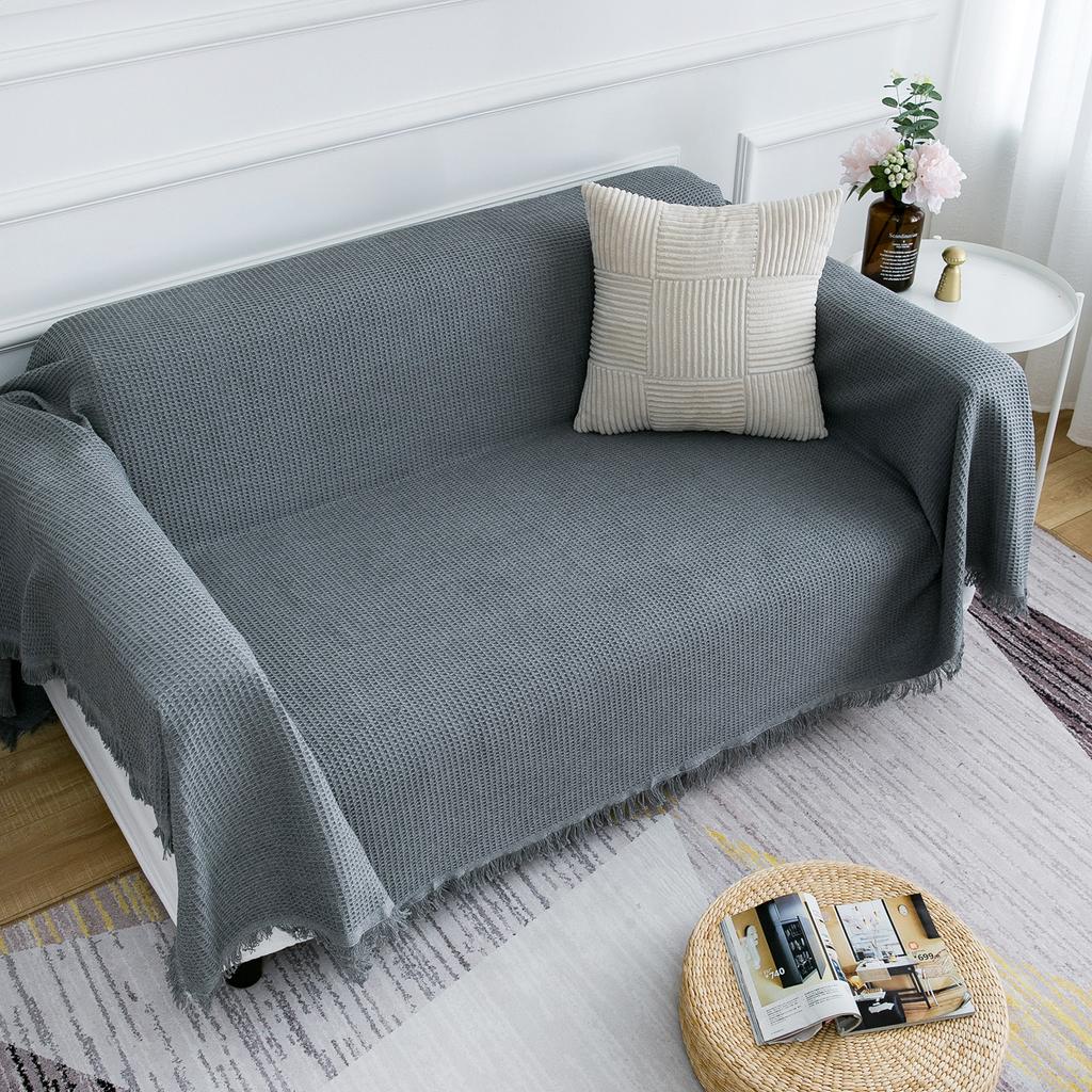 Solid Color Four Seasons Cotton Blanket Simple Cushion Sofa Towel Fashion Afternoon Blanket