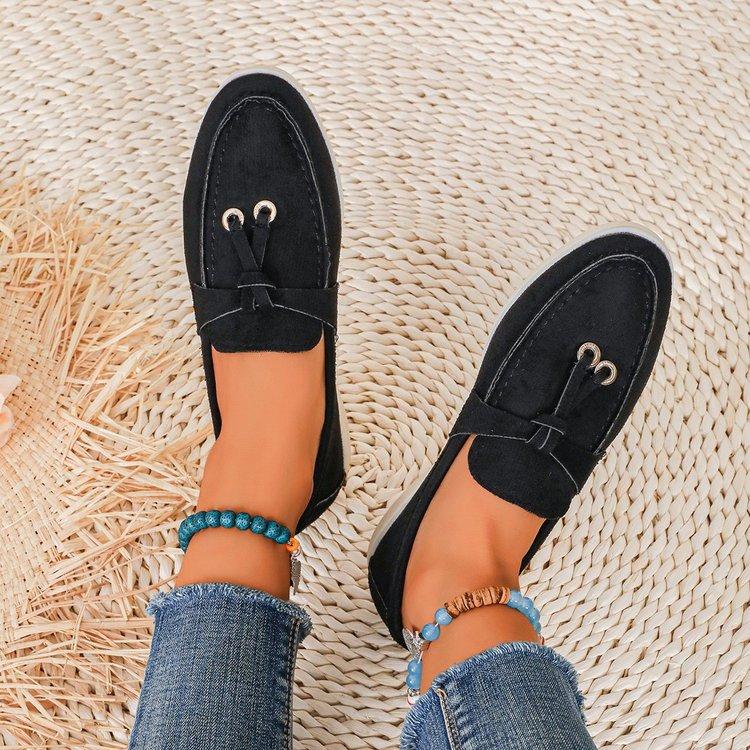 European and American foreign trade casual single shoes large size flat women's shoes British style Doudou shoes one foot lazy shoes