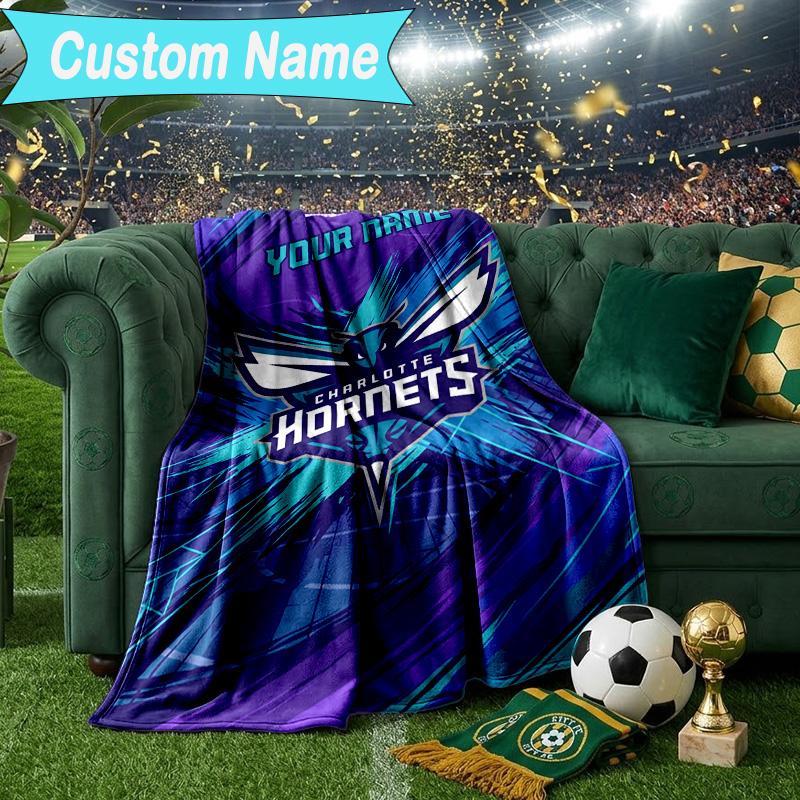 Custom Name Blanket Charlotte Logo Art Blanket Bedding Blanket for Travel, Camping, Living Rooms, Offices, Sofas, Fan Christmas gift