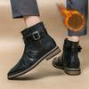Men’s Winter Warm Chelsea Boots Motorcycle Boots Retro Dress Tuxedo Wedding Men Ankle Boots Plus Size