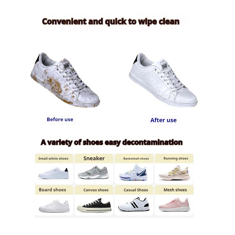 12/30/80Pcs Disposable Shoe Clean Wipes White Sneakers Shoe Cleaning Care Stain Removal Quick Wet Wipes for Shoe Care