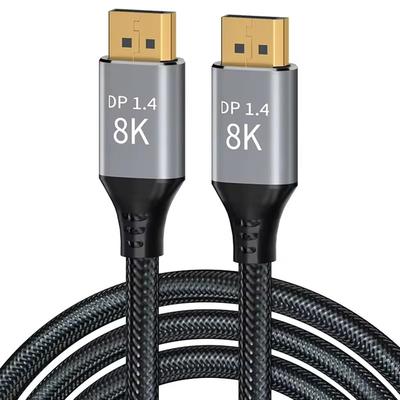 Kabel DisplayPort 1.4 Kabel DP, Ultra HD 8K@60Hz 4K@144Hz, Vysokorychlostní 32.4Gbps HDCP 3D Flexibilní kabel DP na DP pro HDTV displeje Monitory Grafické PC