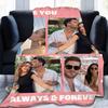 1PC Custom Personalized Blanket Personal Photo Flannel Bed Blanket Birthday Wedding Couple Valentine's Day Holiday Gift Blanket
