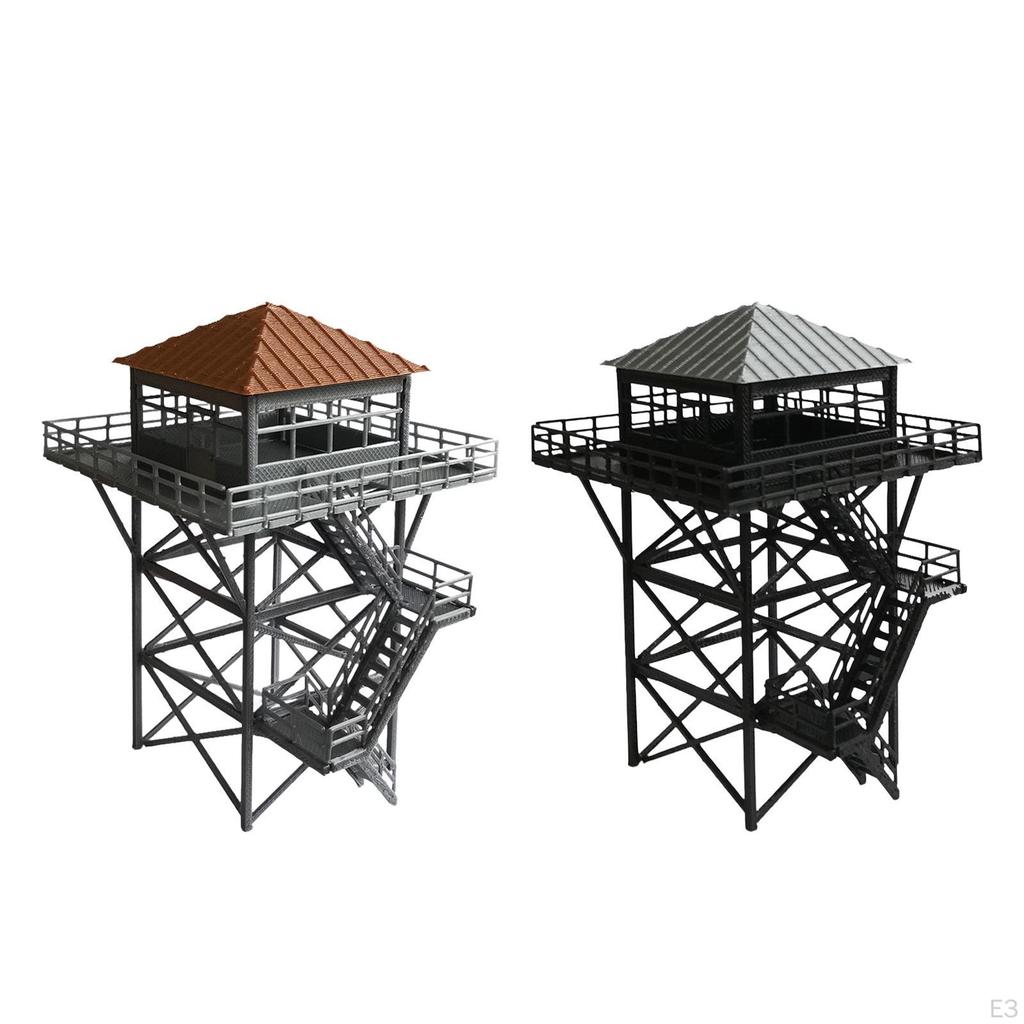 1/64 Lookout Diorama Sandtisch Layout Dekoration Simulation Kompakt Eisenbahnsicherheit Eisenbahn