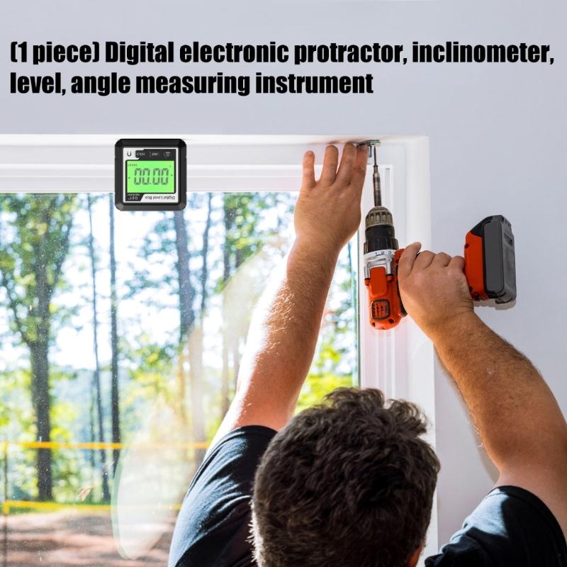 Digital Angle Finder Inclinometer Level Gauges High Accuracy 360 Measurement Magnetic Base ABS Construction for Home