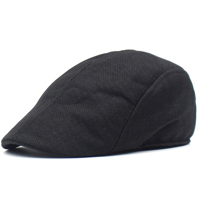 Solid Color Breathable Unisex Short Brim Beret Spring Summer Unisex Dad Hat Peaked Cap