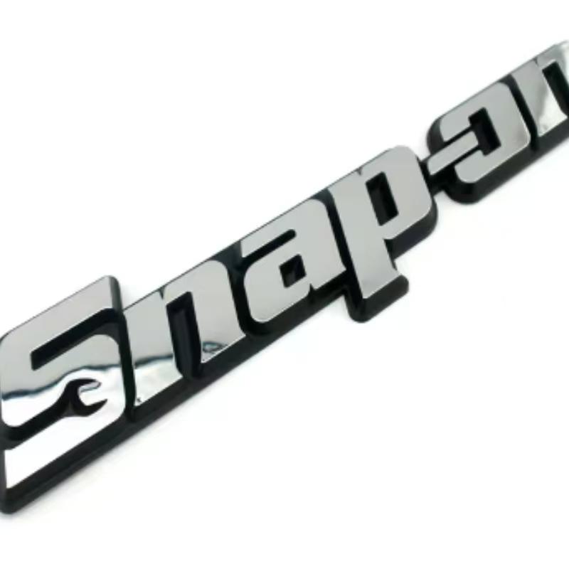 3D-Design OEM 117mm Snap-On Tools ABS-Kunststoff Chromsilber/Mattschwarz Emblem Abzeichen Logo Werkzeugkasten Beschriftung Die Werkzeugkasten-Aufkleber