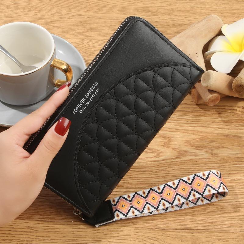 Damen Geldbörse Damen Lang Damen Clutch Tasche Handy Tasche Einzelner Reißverschluss Geldbörse Große Kapazität Kartenfach