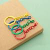 10 Pieces Colorful Metal Keychain Rings with Chains and Clasps for Keys Fashionable Key Holders Jewelry Accessories