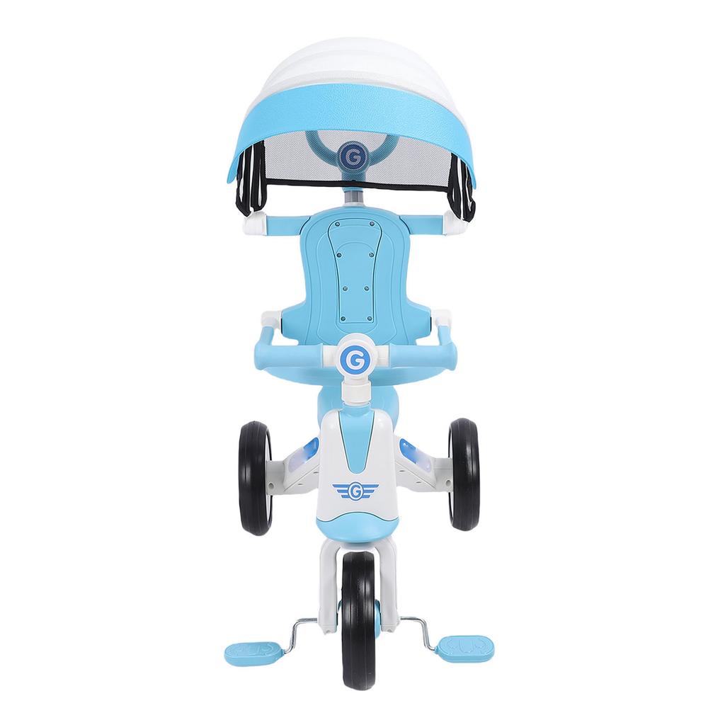Baby Tricycle with Adjustable Parents Push Handle Music Light Folding Canopy Toddler Kids Trike for 18 Month To 5 Years