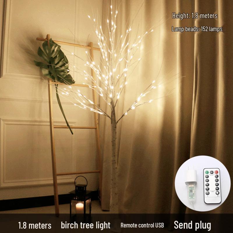 Cross-Border LED Christmas Lights - Luminous White Birch Branches for Home Decor