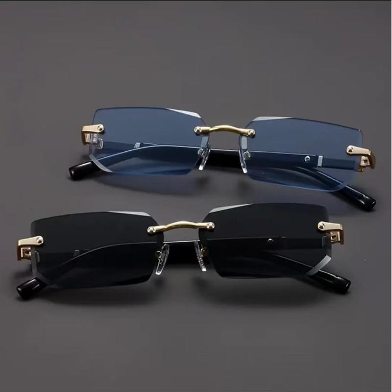 High Definition Sunglasses for Men Ladies Blue Light Blocking Eye Protection Eyewear Rimless Square Frame Eyeglasses Goggle