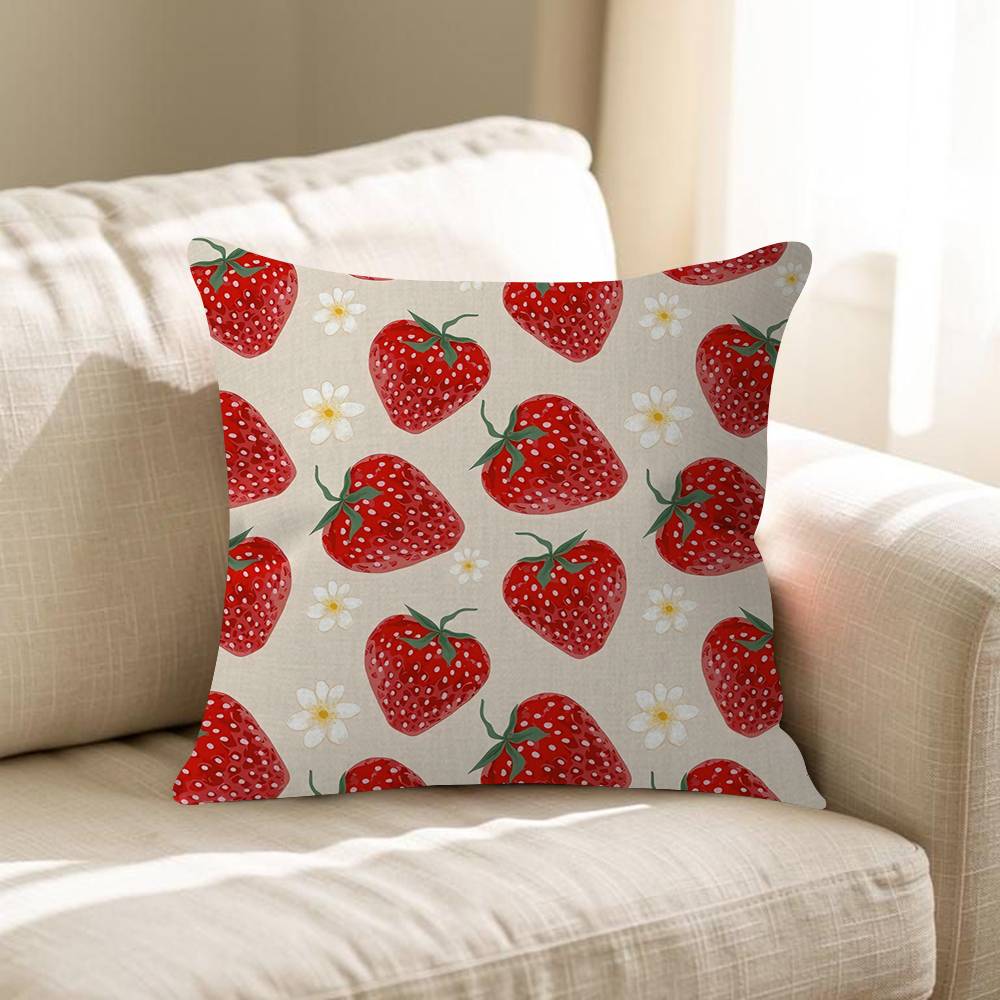 Strawberry Floral Delight Pillow Gift Home Office Decoration Pillow Bedroom Sofa Car Cushion CoverPillow Case