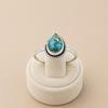 Blue Copper Turquoise Pear Ring, 925 Sterling Silver 7x10 Mm Gemstone Ring, Boho Statement Ring, Teardrop Turquoise Jewelry