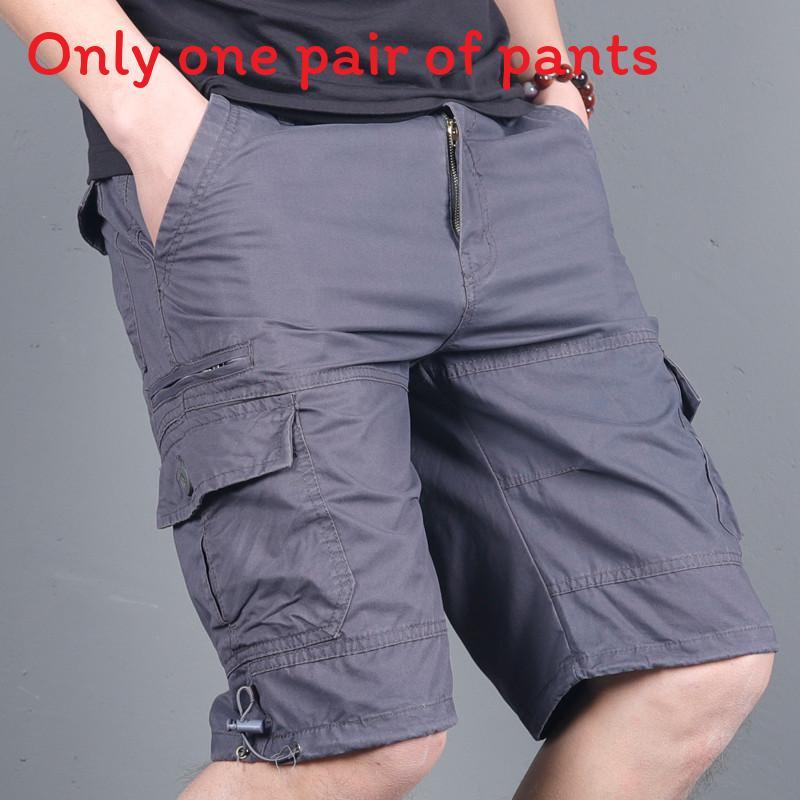 Men Summer Cargo Shorts With Multiple Pockets And Zipper For Casual Urban Style