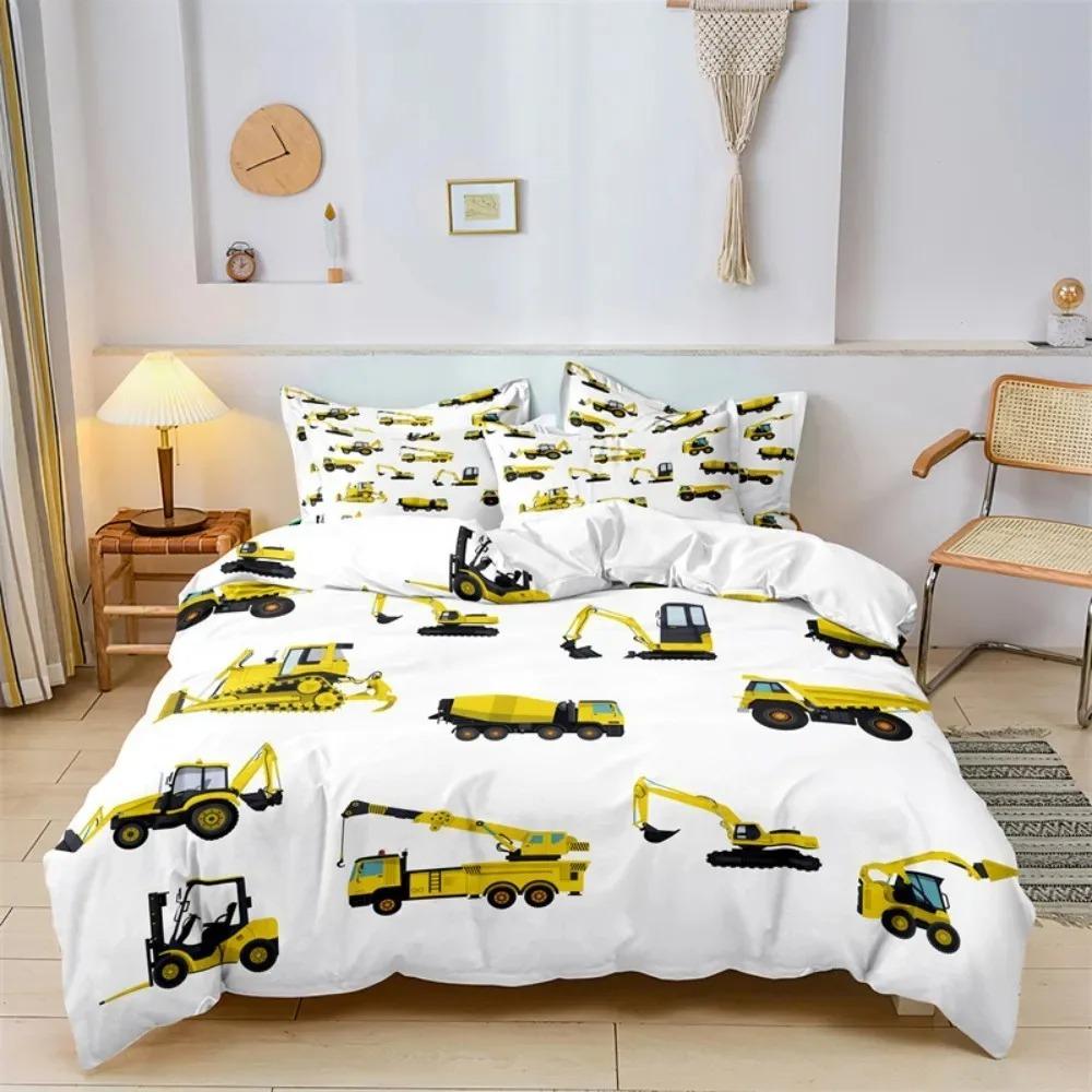 Cute Cartoon Boys Bedding Set Car Track Pattern Duvet Cover Set Children Bed Cover Comforter Cover Full King Pillow Case
