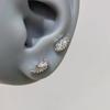 1pair Shiny Crystal Wing Stud Earrings for Women Silver Hypoallergenic Cross Ear Screw Back Piercing Cartilage Jewelry Gift