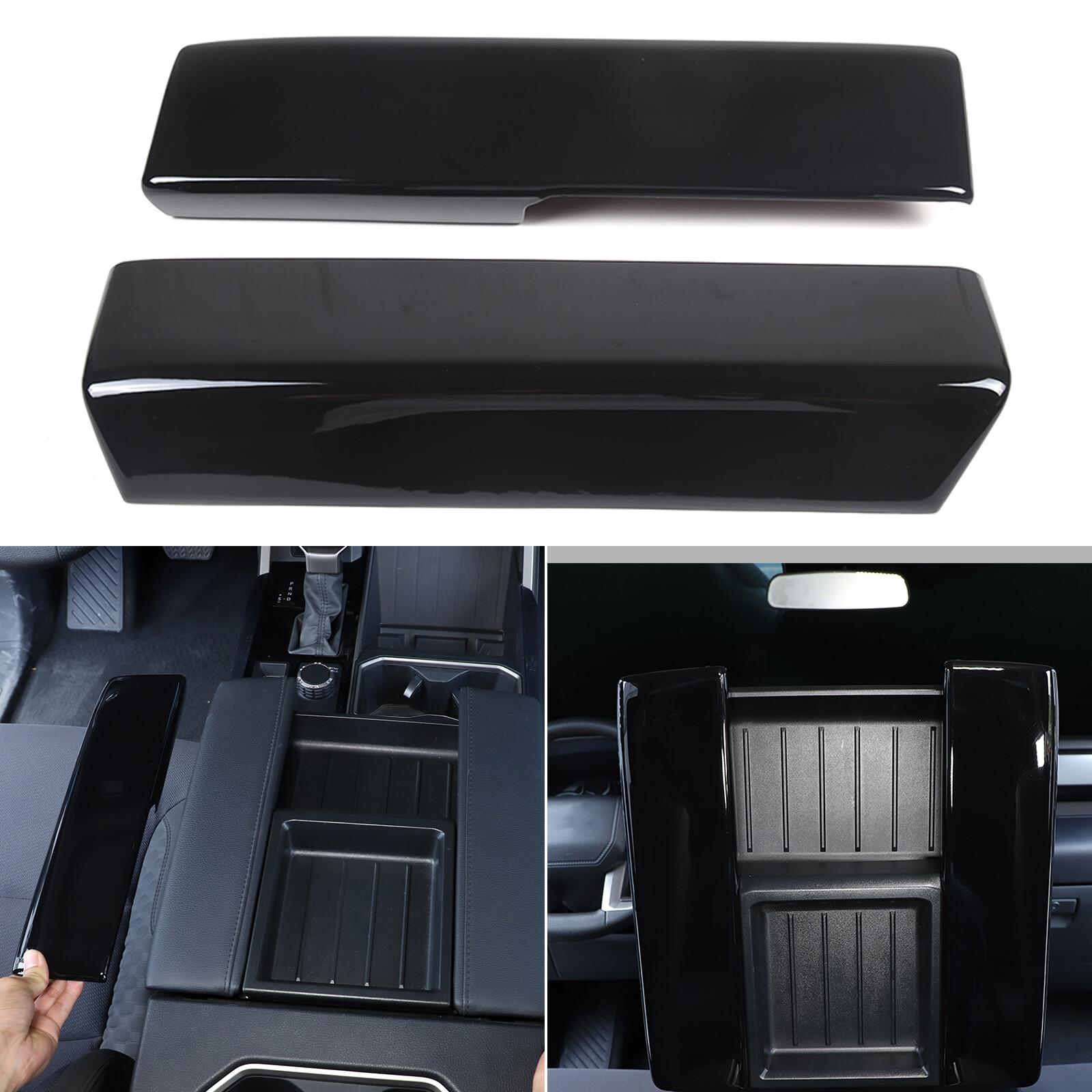 Glossy Black Center Console Armrest Box Cover For Toyota Tundra/Sequoia 22-24