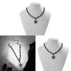 Star Shape Pendant Necklace For Women With Alloy Geometric Design And Cross Chain