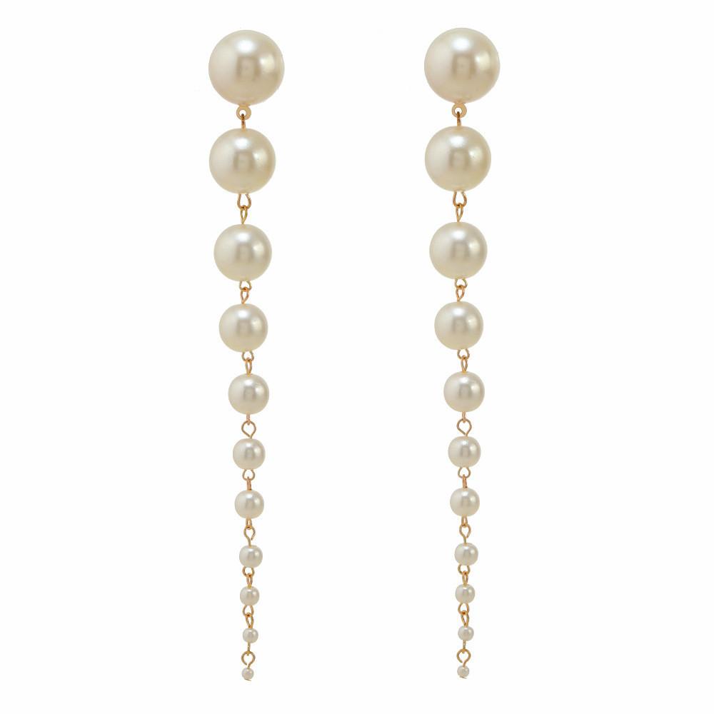 

Geometric Pearl Drop Earrings For Women With Trendy Fall Style Fashion золотой