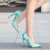 Damen Handbemalte Florale Hohe Dünne Absatzschuhe Büroarbeit Einzelne Schuhe Nachtclub Party Kneipe Hochzeitsbankett Treffen Damen Pumps