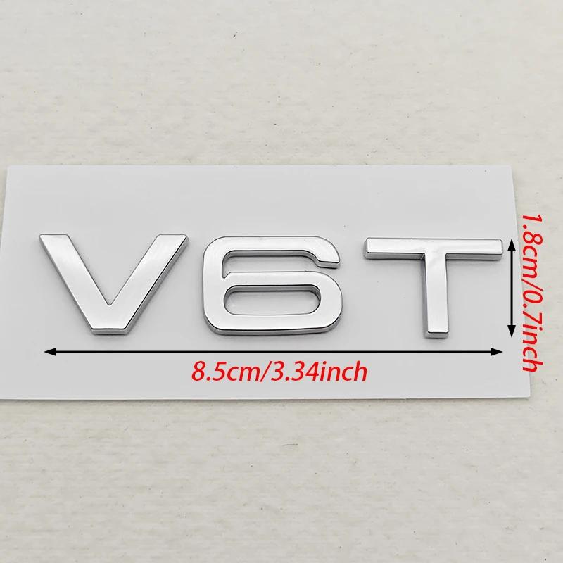 3D ABS Car Fender Side Emblem V6T V8T Logo Rear Trunk For 3TW2 S4 A4 B7 V6T Sticker A6 SQ7 Q8 R8 S8 RS8 V8T Badge Accessories 3TG2
