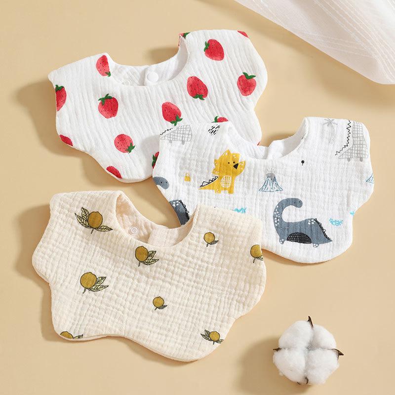 Soft Cotton Baby Bibs Dot Heart Print Infant Bib Newborn Burp Cloths For Baby Boy Girls Feeding Saliva Towel