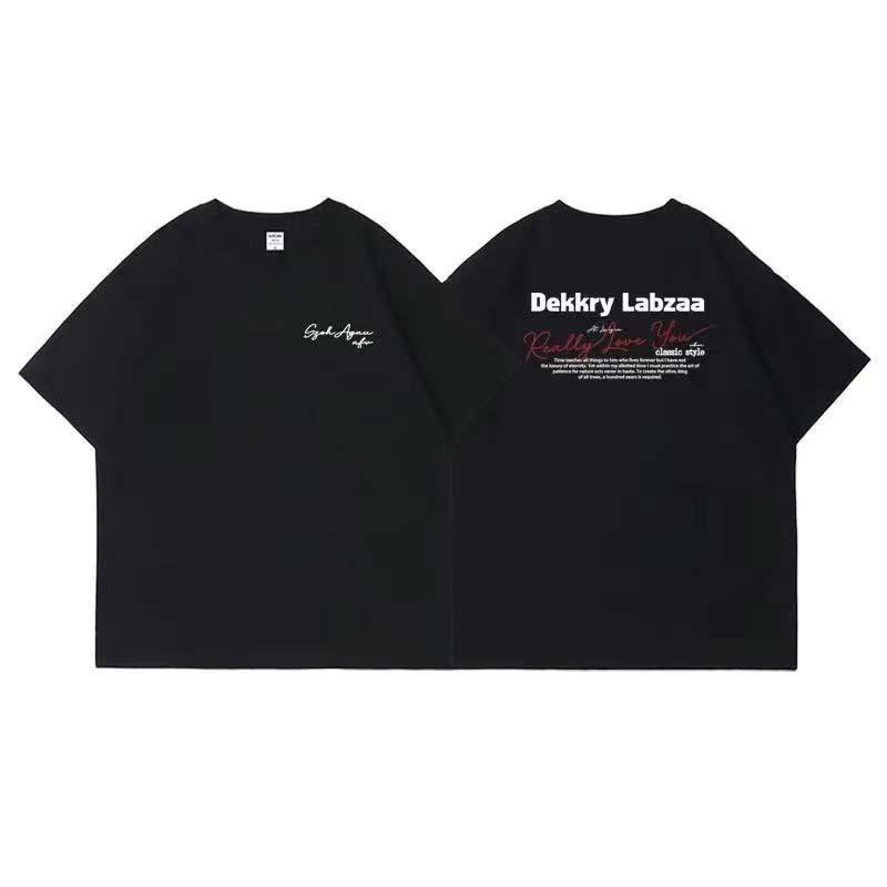 American Letter Print T-shirt Men 2025 New High Quality 100%Cotton Short Sleeve Tee Casual Street Gym Sport Y2k Top Male Clothes