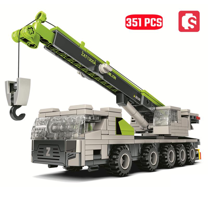 Non-Toxic Sembo City Construction Engineering Vehicle Excavators Crane Bulldozers Concrete Mixer Truck Building Blocks Car Bricks Kid Toys