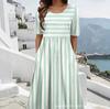 2026 European and American women's clothing explosive summer new casual fashion striped short-sleeved dress