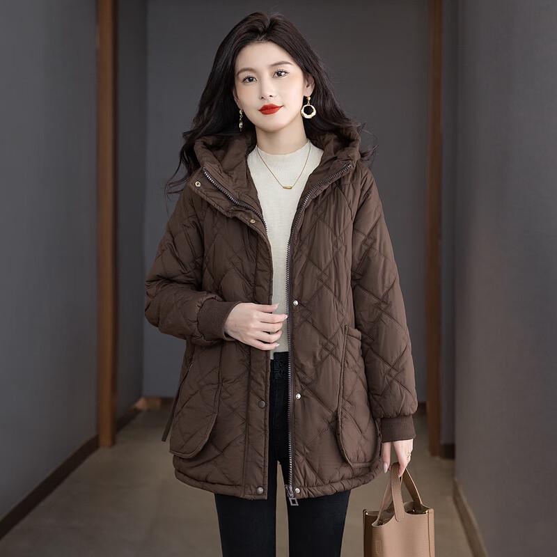 Women's Solid Color Hooded Padded Winter Jacket