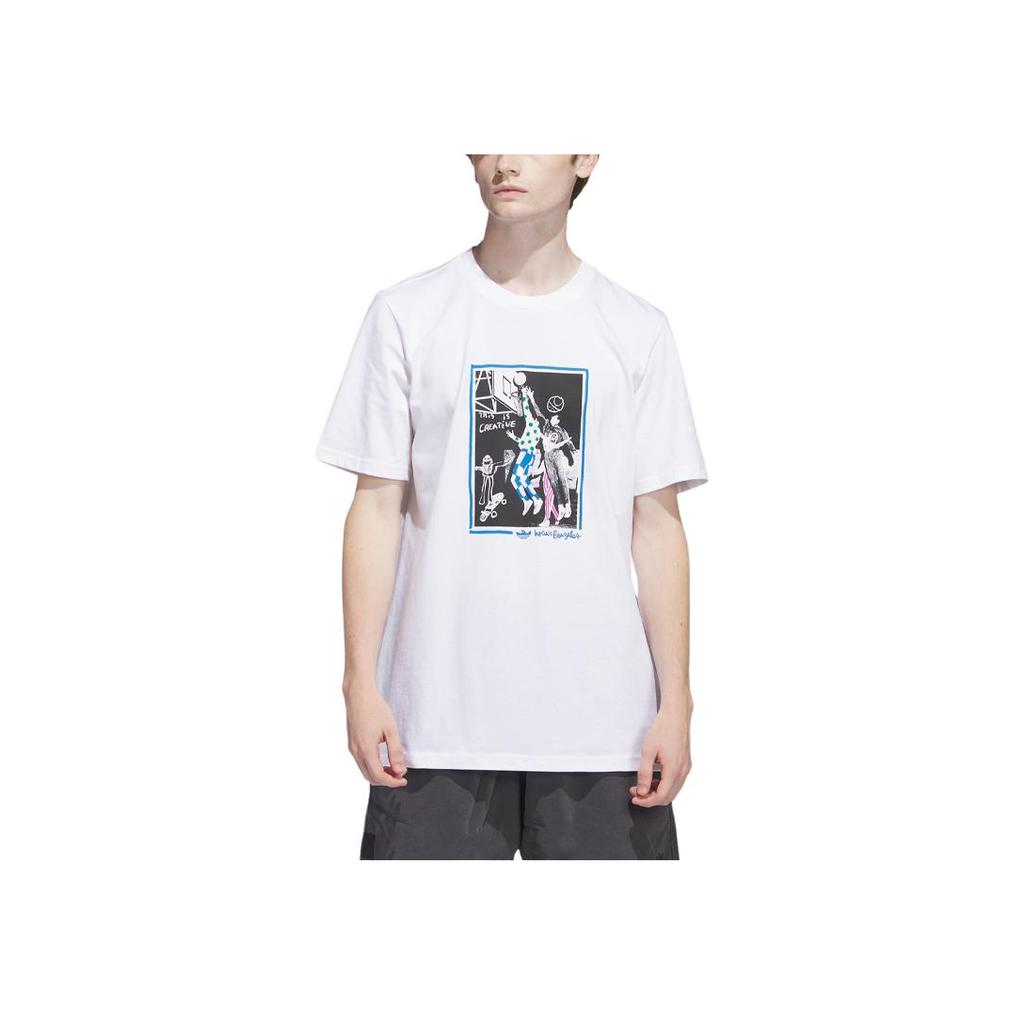 adidas Graphic Shmoofoil Tee White/Multicolor Men Streetwear HS3047