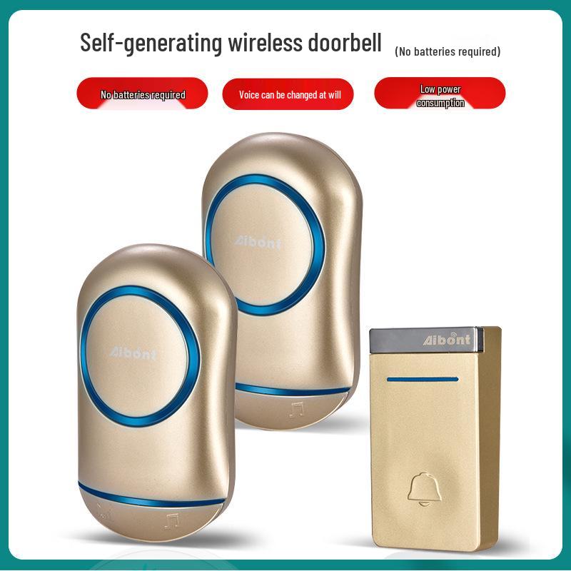 Self-Powered Battery-Free Wireless Waterproof Doorbell (UK/EU/US) 64 Units/Box