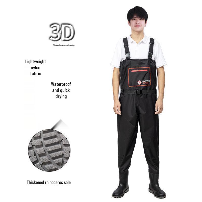 Half-Body Waterproof Fishing Waders with Belt and Boots