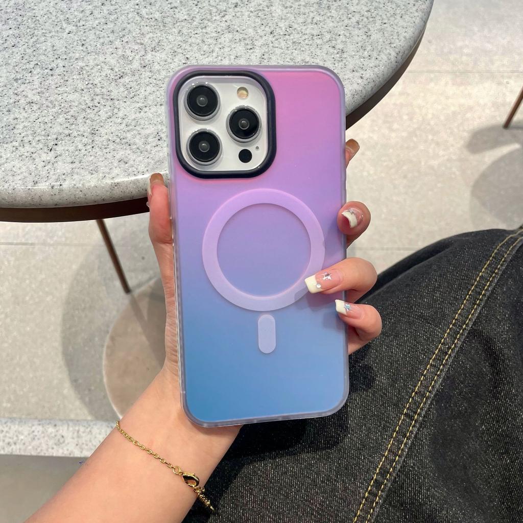 IPhone 16 Skin Sensitive Magnetic Suction Phone Case Chameleon Suitable for Apple 15 ProMax Gradient 14 Anti Fall Protection Case