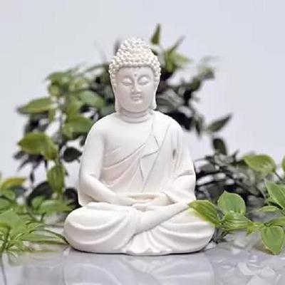 Pack 1 Meditations-Buddha Weiß Premium Selten Handgefertigt Polymarmor Meditation/Dhyan Weiße Buddha-Statue Lord Figur