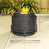 Smokeless Fire Pit with Ash Catcher, 37cm Portable Wood Burning Firepit with Poker for Garden Camping Bonfire Party, Metal, Dark Grey