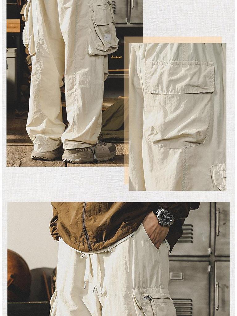 Męskie luźne spodnie spadochronowe szybkoschnące na lato